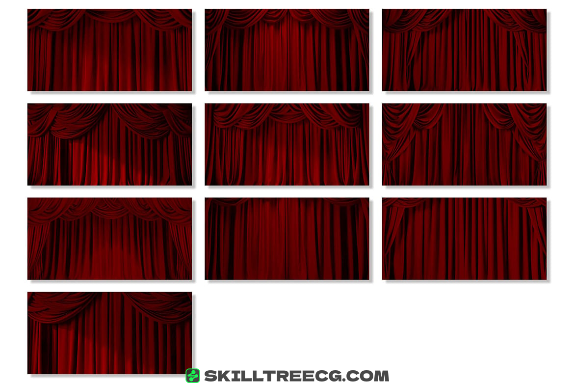 图片[2]-10 Red Curtain Texture Backgrounds（627465）-技能树